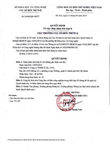 Độc Quyền Sản Phẩm K700 - Phụ Gia Thực Phẩm TIDA - Công Ty TNHH Ti Da